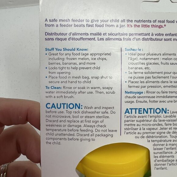 Munchkin Fresh Food Feeder 6+ Months Ideal for Fruits & Veggies 2 Pack BPA Free - Picture 7 of 8